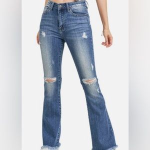 Risen Flare Distressed Jeans